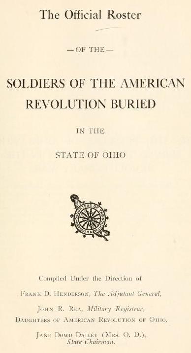 Soldiers of the American Revolution Buried in Ohio